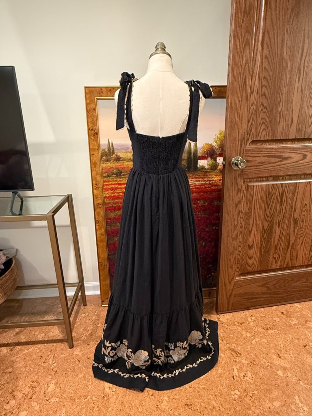 Embroidered Black Maxi Dress - Mable Brand - Picture 4 of 6